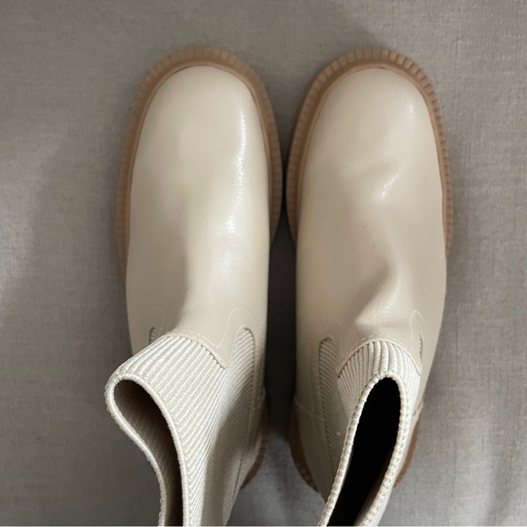 Mango Platform Track-Sole Ankle Boots Ecru Ivory Women’s Size EU 38 US 7.5 - Picture 6 of 12